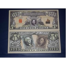 Банкнота UNITED STATES UNCIRCULATED BANKNOTE OF THE FIRST U.S. STAMPS