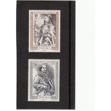 Королевские династии Польша 1989, Короли Польши 2 марки