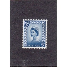 Королева Англии о-в Мэн. Королева стандартный выпуск марка синяя номинал 5D
