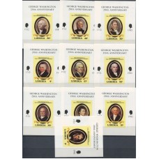 Известные личности Либерия 1981, Президенты США 250 лет США, серия 10 марок без зубцов Mi: 1204-1213