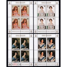 Королева Англии Кука острова 1987, Монархия Королева мать Надпечатка 4 МЛ