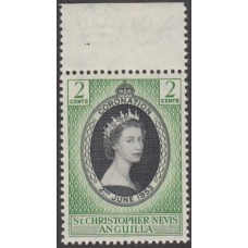 Королева Англии Сент Кристофер Невис Ангилья 1953, Елизавета II марка(совместный выпуск) 