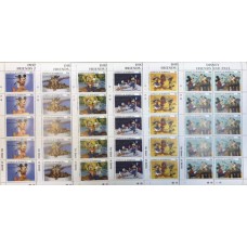 Дисней Антигуа и Барбуда 1997, Микки и его друзья, серия 6 марок в малых листах