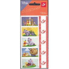 Дисней Бельгия 2008, Винни Пух и Слон в походе, серия 5 марок с купонами СЦЕПКА