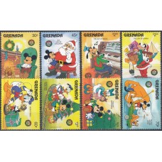 Дисней Гренада 1986, Рождество героев Диснея, серия 8 марок