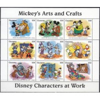 Дисней Гайана 1995, Герои Диснея и профессии, - малый лист Mickey’s Arts and Crafts (номинал марок - 30$)