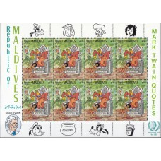 Дисней Мальдивы 1985, Марк Твен, малый лист марки Mi: 1152
