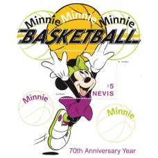 Дисней Невис 1998, 70-летие Микки Мауса баскетбол, блок Mi: 153