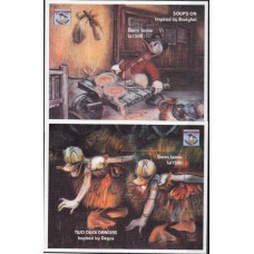 Дисней Сьерра Леоне 1995, 60-летие Дональда, Дональд в образах картин художников, комплект 2 блока (редкая) 