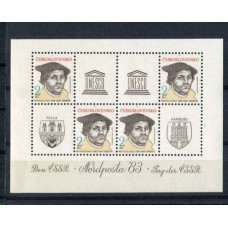 Известные личности Чехословакия 1983, Геральдика Выставка Мартен Лютер, малый лист марки Mi: 2701