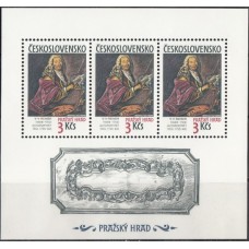 Живопись Чехословакия 1989, Чехословацкая живопись, малый лист марки Mi: 3004