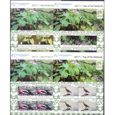 Фауна Кука острова 2011, Флора и фауна островов Кука Птицы крабы растения, полный комплект 4 малых листа