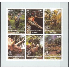 Фауна Конго 2003, Динозавры-1 лист без перфорации