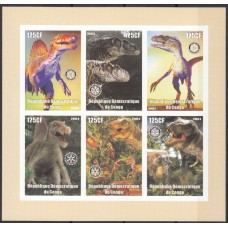 Фауна Конго 2003, Динозавры-2 лист без перфорации