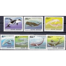 Грибы Гвинея Биссау 1984, Морская фауна Киты Дельфины, полная серия