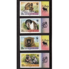 Фауна Гвинея 2000, Обезьяны WWF, серия с рисунком на поле