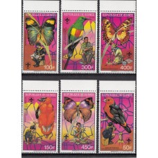 Фауна Гвинея 1988, Скауты Бабочки Птицы, серия 6 марок