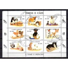 Фауна Сан Томе и Принсипе 1995, Собаки и кошки, малый лист(гашеный)