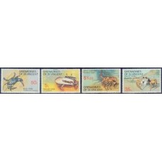 Фауна Гренада Сент Винсент, серия 4 марки, Крабы лобстеры