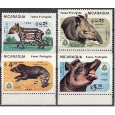 Фауна Никарагуа 1984, Тапир серия 4 марки(редкая)