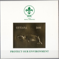 Фауна Гайана 1993, Фауна моря Кит, блок Mi: 259 ЗОЛОТО КАРТОН