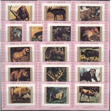 Фауна Умм Аль Кивайн 1972, Редкие животные мира, полная серия в люкс-блоках без зубцов (розовый фон)