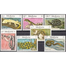 Фауна Лаос 1984, Пресмыкающиеся рептилии змеи, серия 7 марок