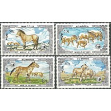 Фауна Монголия 1986, Лошадь Пржевальского, серия 4 марки