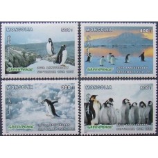 Фауна Монголия 1997, Гринпис, Антарктический пингвин, серия 4 марки