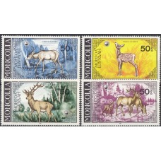 Фауна Монголия 1984, Олень серия 4 марки