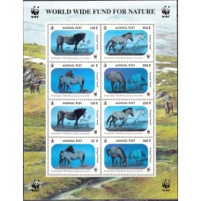 Фауна Монголия 2000, Лошади малый лист марки-галограммы