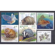 Фауна Эстония, Животные набор 6 марок