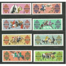 Фауна Монголия 1965, Лошади коневодство, серия 8 марок