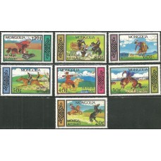 Фауна Монголия 1987, Лошади в народном спорте Монголии, серия 7 марок