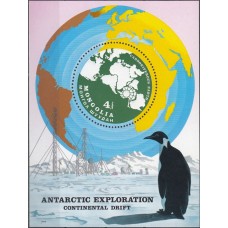 Фауна Монголия 1980, Исследования Антарктики Птицы Пингвин, блок Mi: 67
