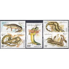 Фауна Лаос 1994, Тритоны Змеи Ящерицы, серия 5 марок