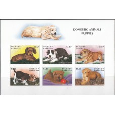 Фауна Антигуа и Барбуда 1997, Собаки малый лист марок Mi: 2612-2617 без зубцов (редкий)
