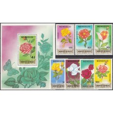 Флора Монголия 1988, Цветы Розы, полная серия