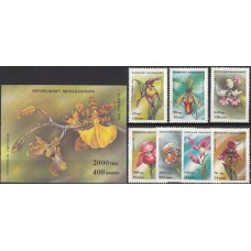 Флора Мадагаскар 1993, Цветы Орхидеи полная серия