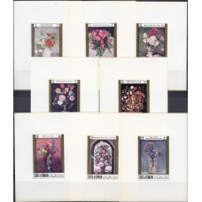 Живопись Оман 1968, Флора Цветы в живописи, полная серия в люкс-блоках без зубцов