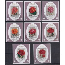 Флора Манама 1971, Розы серия 8 люкс-блоков(гашеная)
