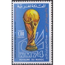 Футбол Марокко 1974, ЧМ ФРГ-74 марка Mi: 777 НАДПЕЧАТКА