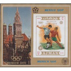 Футбол Аджман 1971, ЧМ ФРГ-74 ОИ Мюнхен-72, Немецкие футболисты, блок 337В без зубцов
