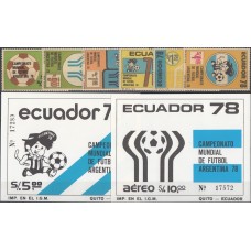 Футбол Эквадор 1978, ЧМ Аргентина-78, полная серия Mi: 1782-1787 блоки Mi: 85-86