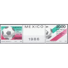 Футбол Мексика 1984, ЧМ Мексика-86, серия 2 марки с купоном в центре