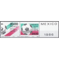 Футбол Мексика 1984, ЧМ Мексика-86, серия 2 марки с купоном (справа)