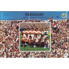 Футбол Парагвай 1987, ЧМ Италия-90  блок Mi: 443A НАДПЕЧАТКА