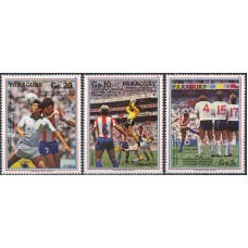 Футбол Парагвай 1987, ЧМ Мексика-86 и Италия-90, серия 3 марки Mi: 4058-4060