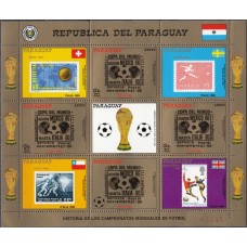Футбол Парагвай 1988, История Чемпионатов Мира, ЧМ Италия-90 малый лист марки Mi: 4246