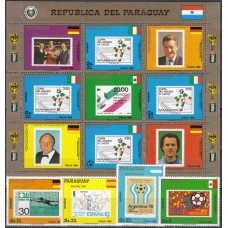 Футбол Парагвай 1988, ЧМ Италия-90 полная серия Mi: 4268-4272 с малым листом